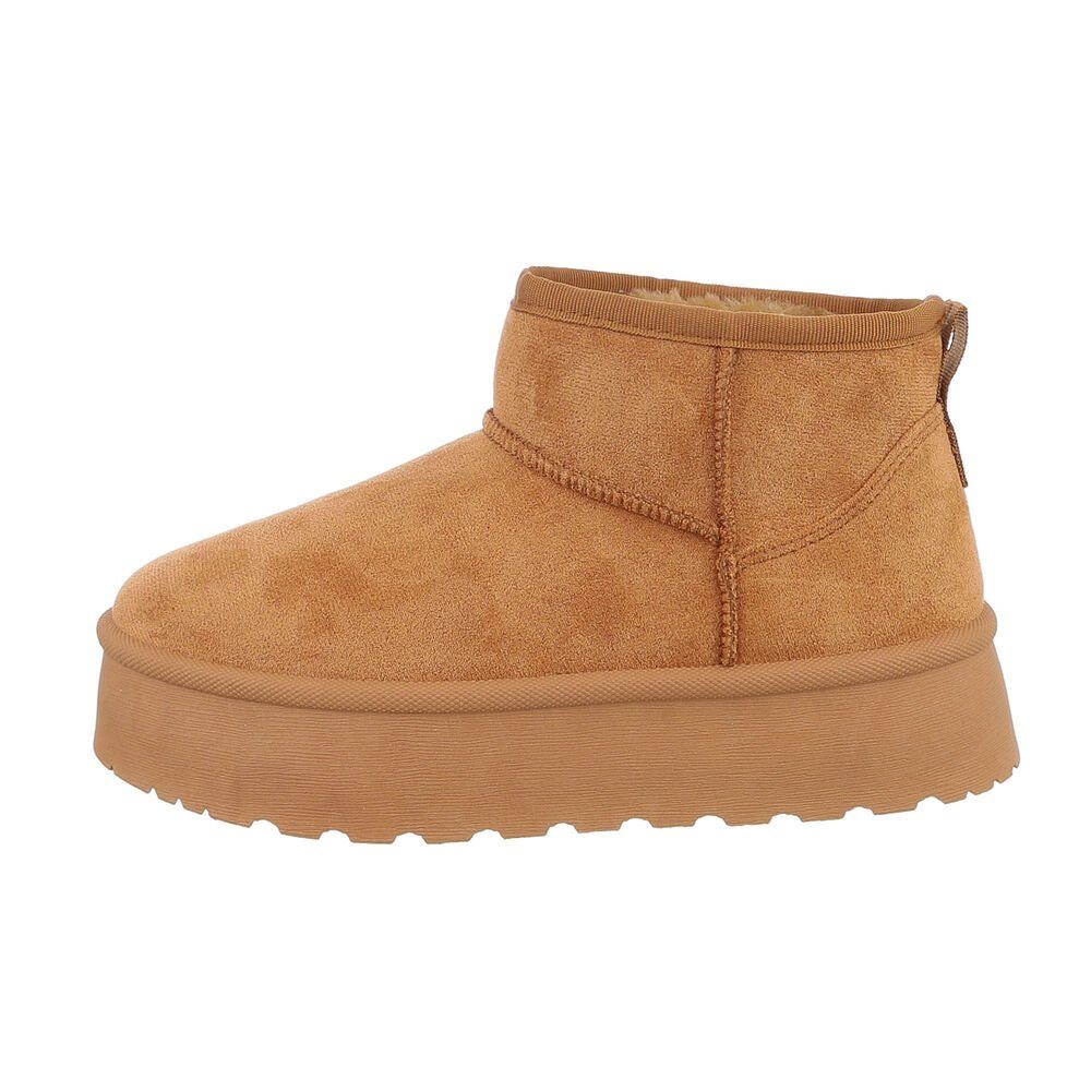 Ital-Design Damen Snowboots Freizeit Snowboots (84557006) Flach Stiefeletten in Camel