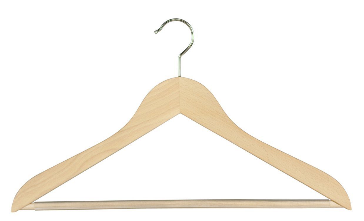 MAWA Kleiderbügel Kombi-Kleiderbügel mit Holzsteg, (5-tlg)