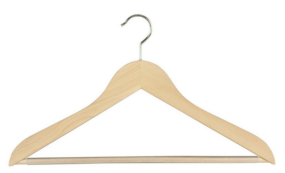 MAWA Kleiderbügel Kombi-Kleiderbügel mit Holzsteg, (5-tlg)