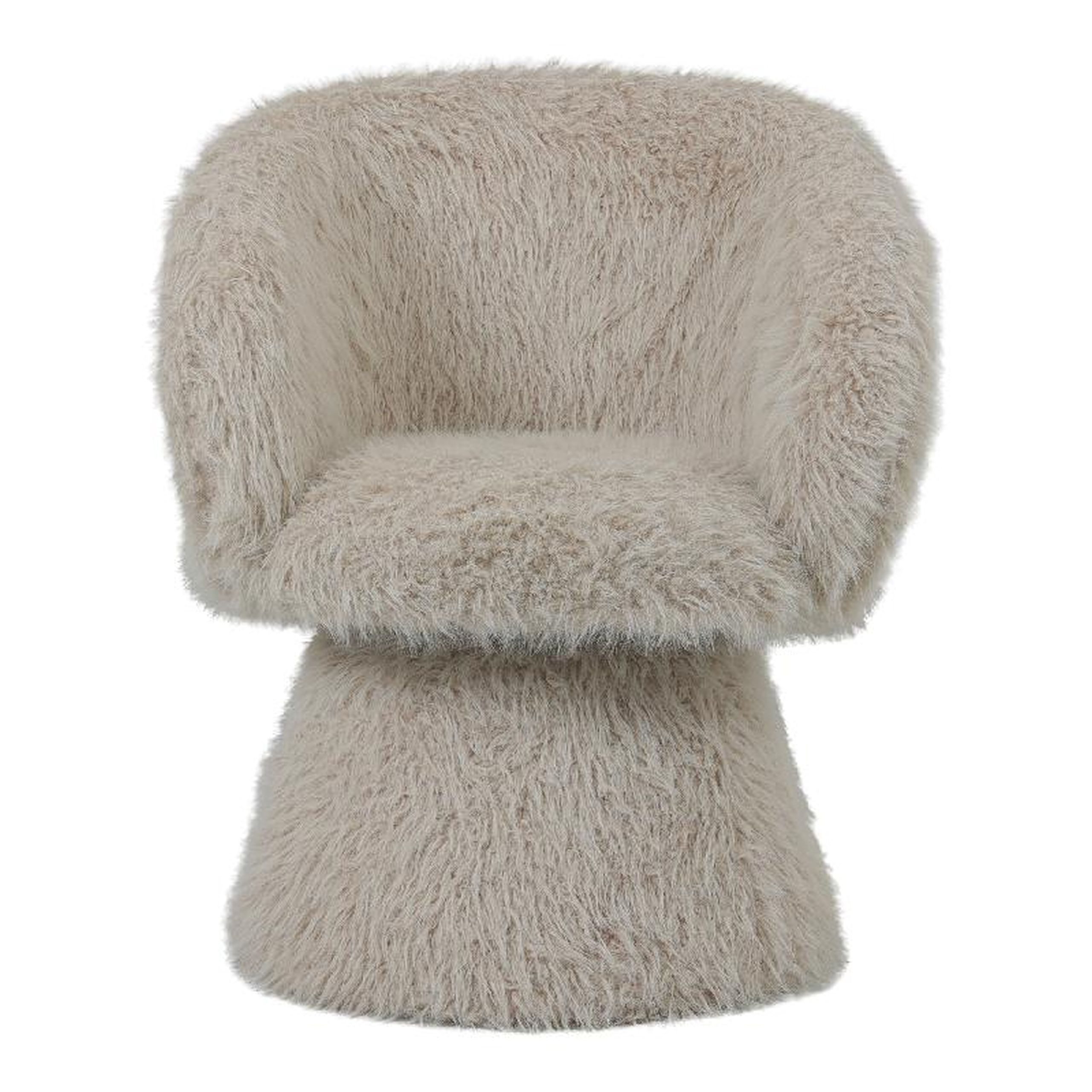 PTMD Loungesessel Retro Stuhl Loungechair Hermes Faux-Fur Beige