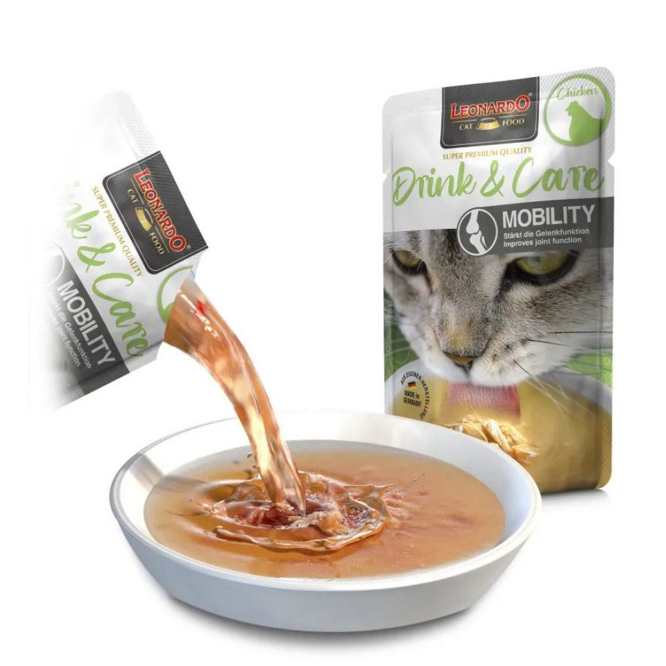 Leonardo Catfood Drink Care Mobility - zur Förderung der Gelenkfunktion 20x40g, Nassfutter für: Katzen