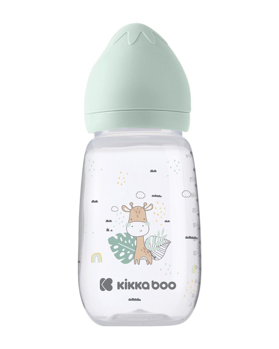 ab Größe 310 Silikonsauger grün L Anti-Kolik Babyflasche Savanna Kikkaboo Babyflasche ml, Monaten 6