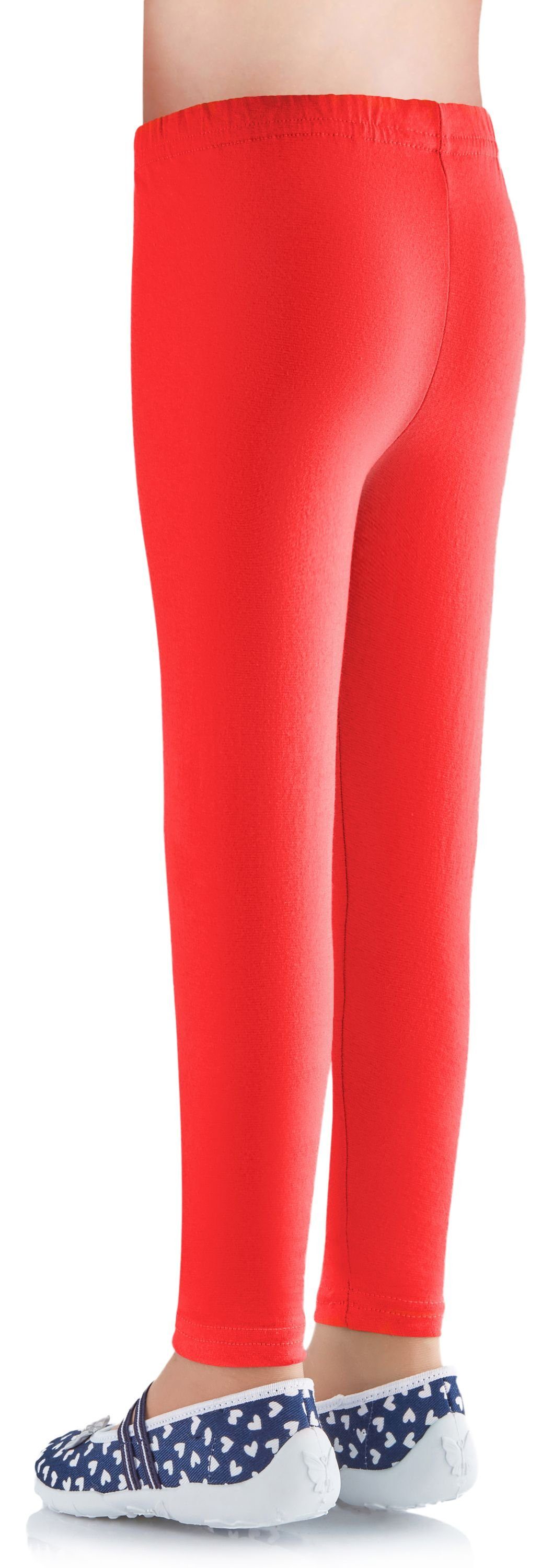 aus Ladeheid Leggings (1-tlg) Bund Leggings Mädchen Rot18 elastischer Baumwolle LAMA03