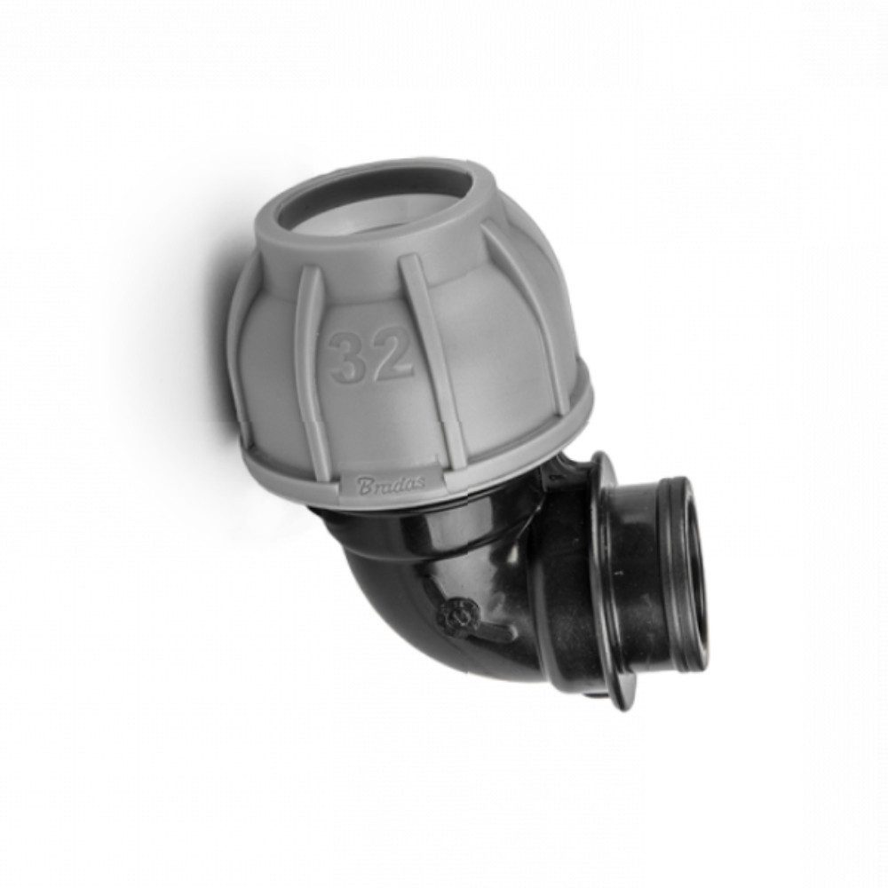 Bradas Rohrverbinder PE-Winkel 90° für Rohre 40mm Innengewinde 5/4" (1)