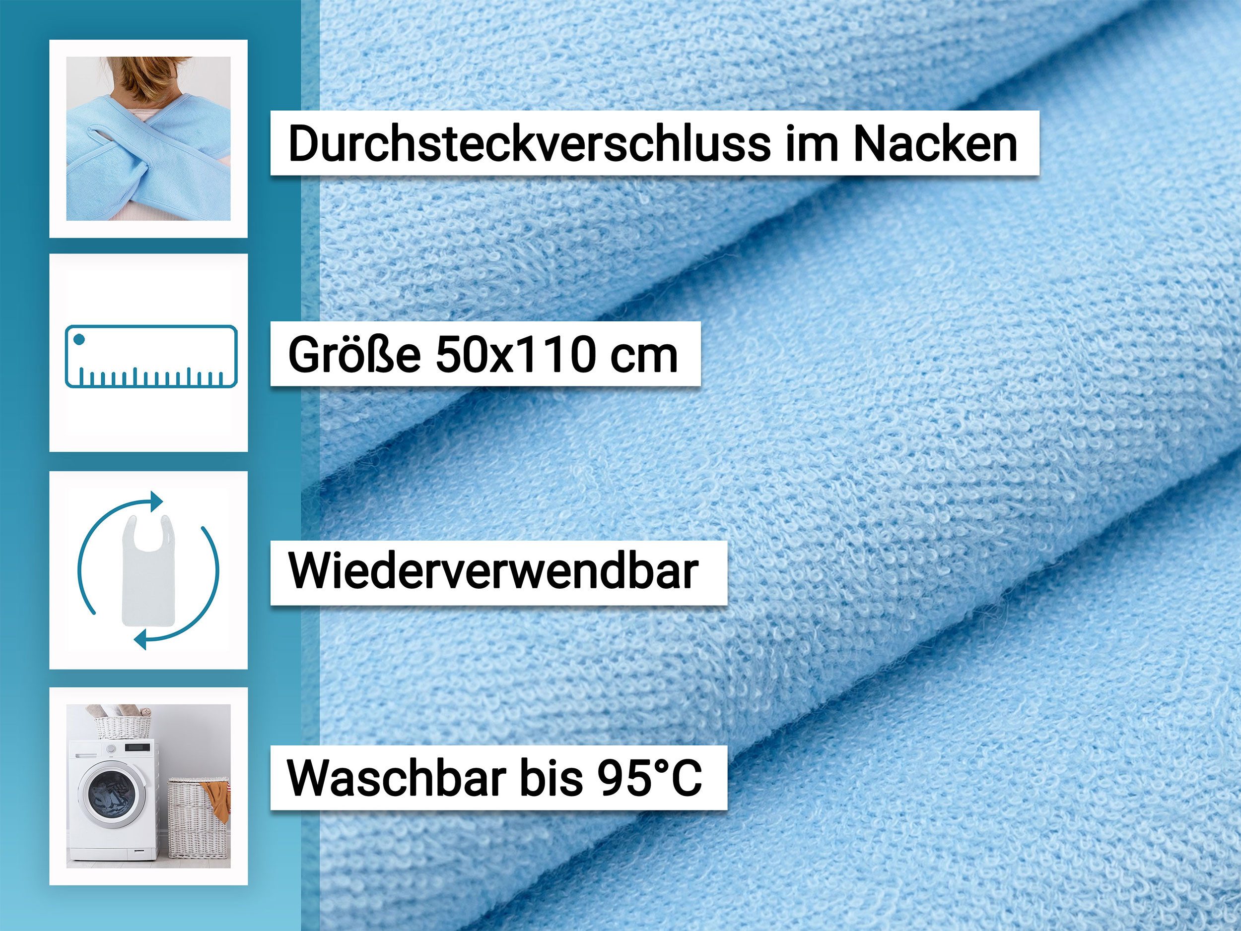 ZOLLNER Speiseschürze, 50 x 110 cm, 100% Polyester