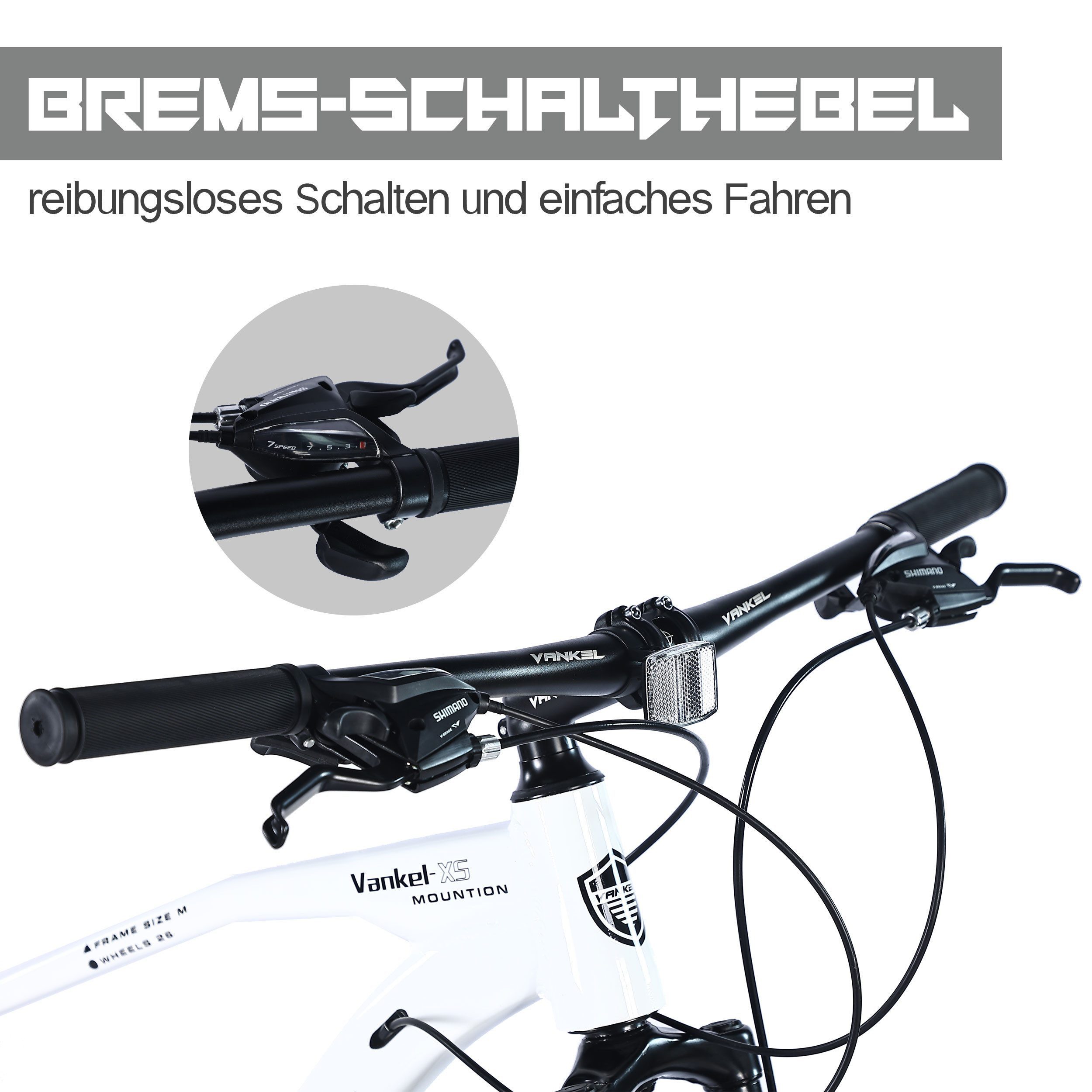Vankel Mountainbike 29″ MTB für 21 Gänge, Shimano Schaltung & Scheibenbremsen, Shimano Shimano Tourney RD-TZ50 Schaltwerk