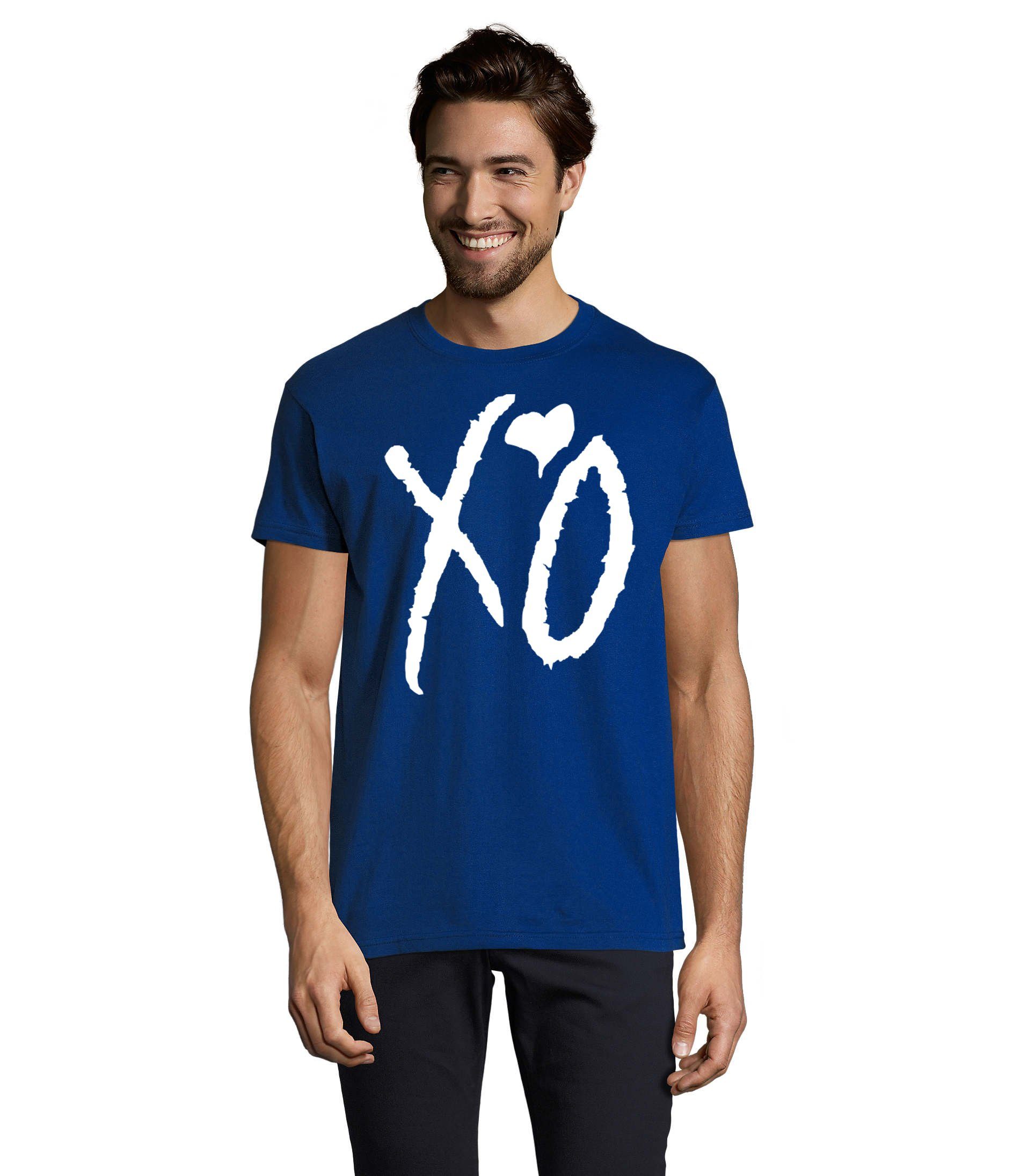 Blondie & Brownie T-Shirt Herren XO Kisses Hugs Weeknd Starboy Musik Fan Festival Royalblau