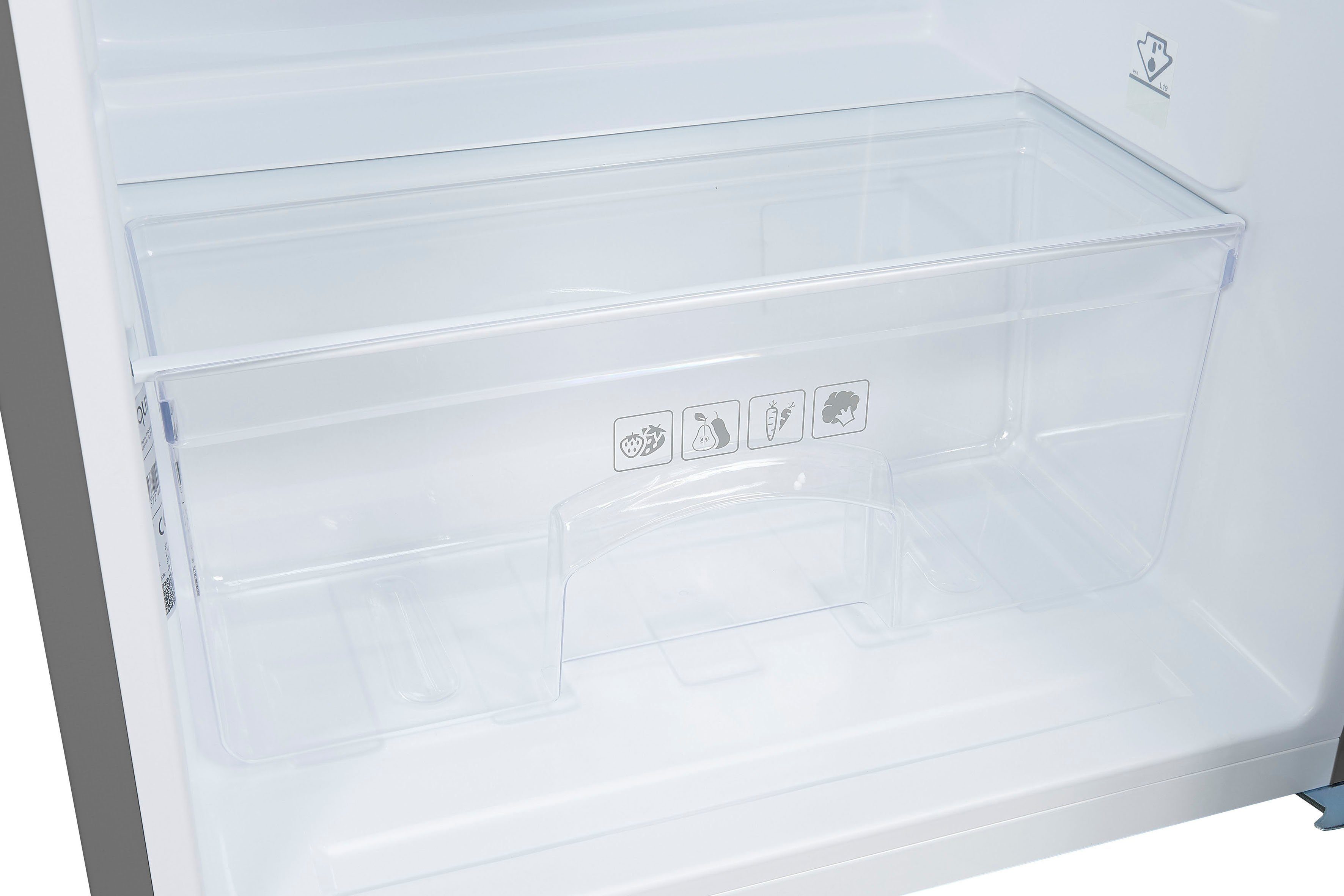 exquisit Kühlschrank KS16-V-H-040E inoxlook, 85,5 breit hoch, cm 55 cm