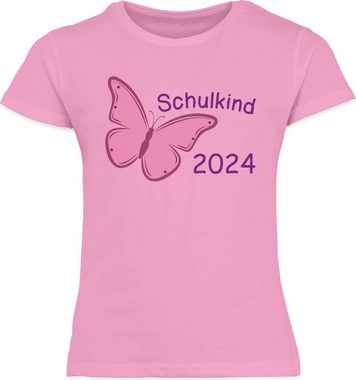 Shirtracer T-Shirt Schulkind 2024 Schmetterling Einschulung Mädchen