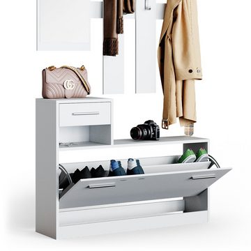 Vicco Garderobe Flurset Kompaktgarderobe BILLY Weiß (kein Set)