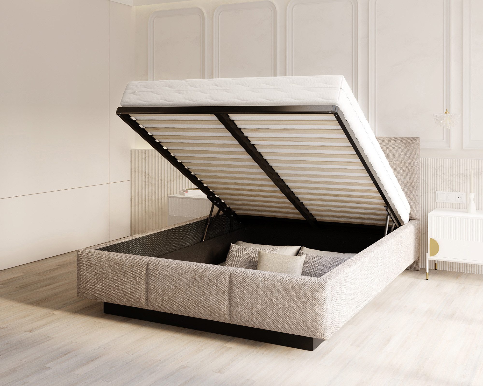 thematys Polsterbett Stauraumbett mit Bettkasten 90x200, 120x200, 140x200, günstig online kaufen