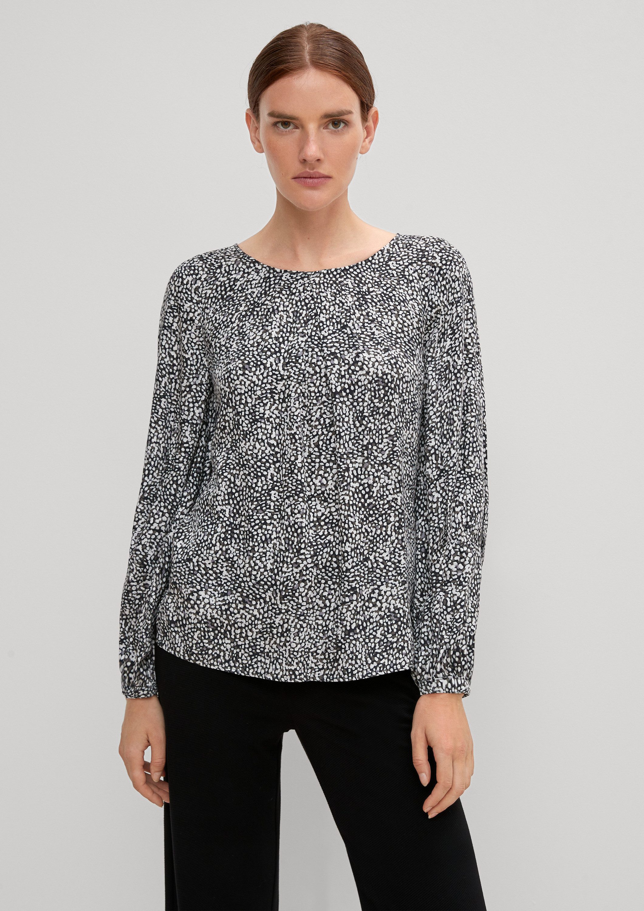 comma Langarmbluse Bluse Bluse mit Faltendetails günstig online kaufen