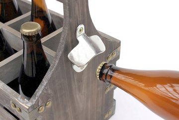 DanDiBo Getränkespender Bierträger aus Holz mit Öffner 93860 Flaschenträger Flaschenöffner Flaschenkorb Männerhandtasche Männergeschenke