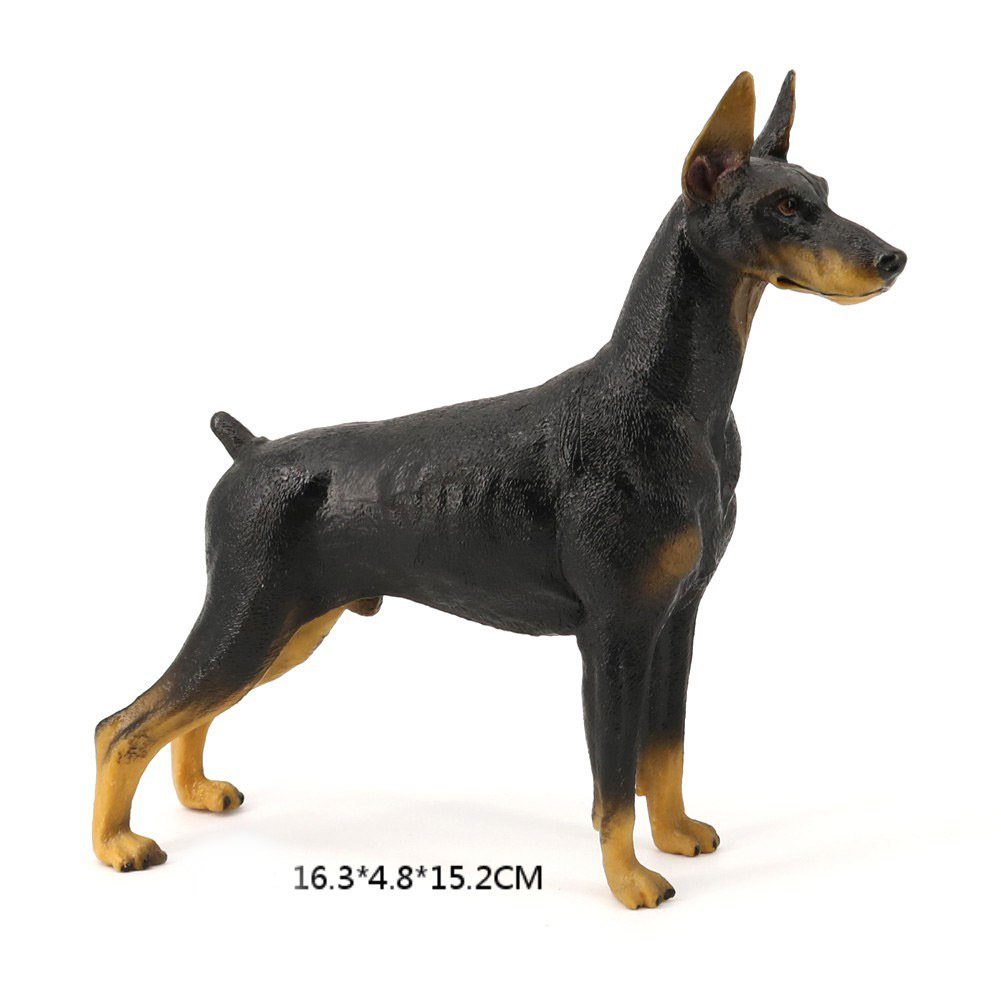 Dobermann Geschenk HAMÖWO Figur Hund Hundeliebhaber für Realistisch Dekofigur Dekoobjekt