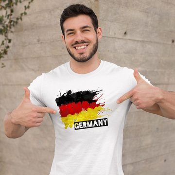 MoonWorks Print-Shirt Herren T-Shirt Deutschland Fußball EM 2024 Fußballeuropameisterschaft mit Print