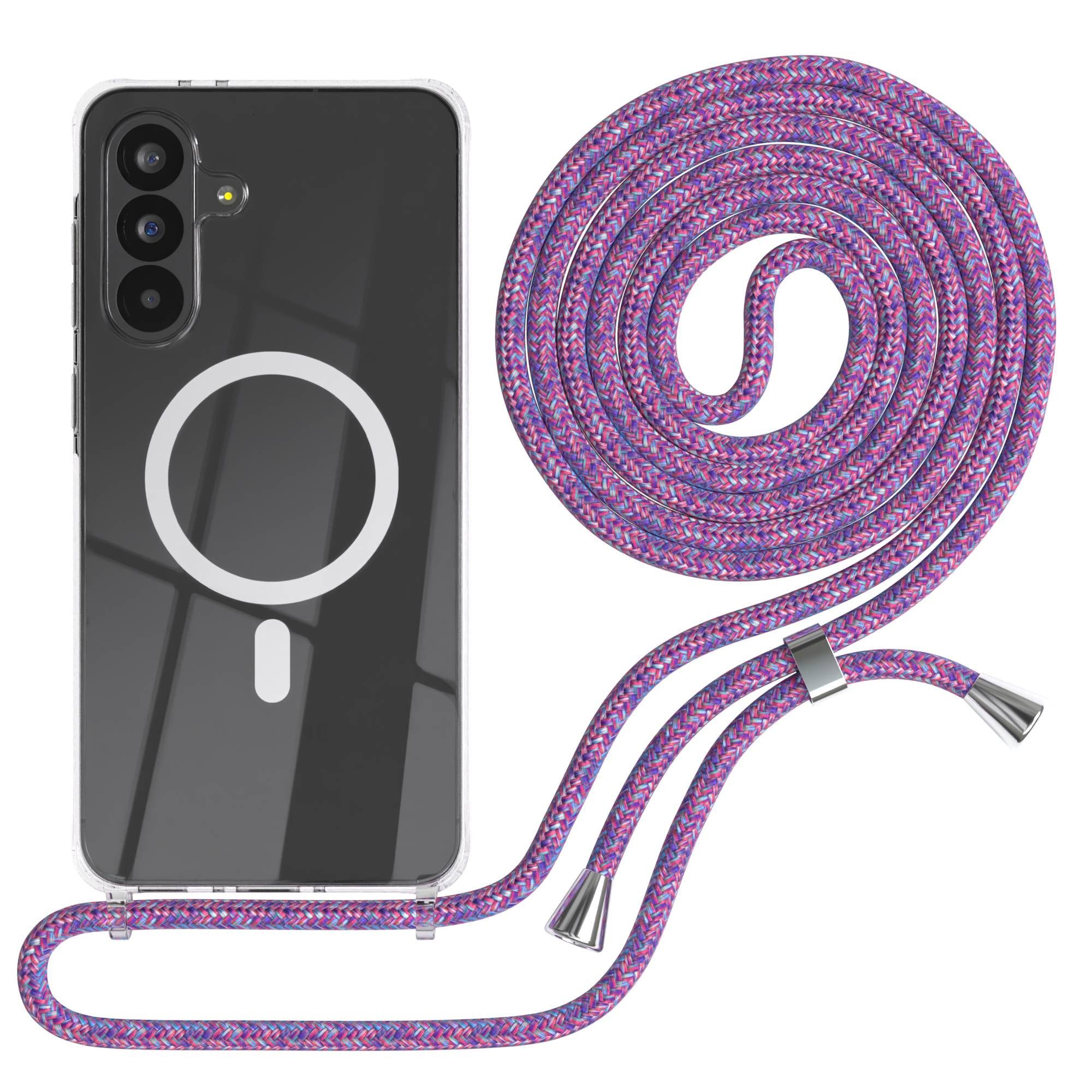 EAZY CASE Handykette mit Magsafe Hülle für Galaxy A56 6,7 Zoll, Magsafehülle Kette zum Umhängen mit Umhängeband mit Riemen Unicorn