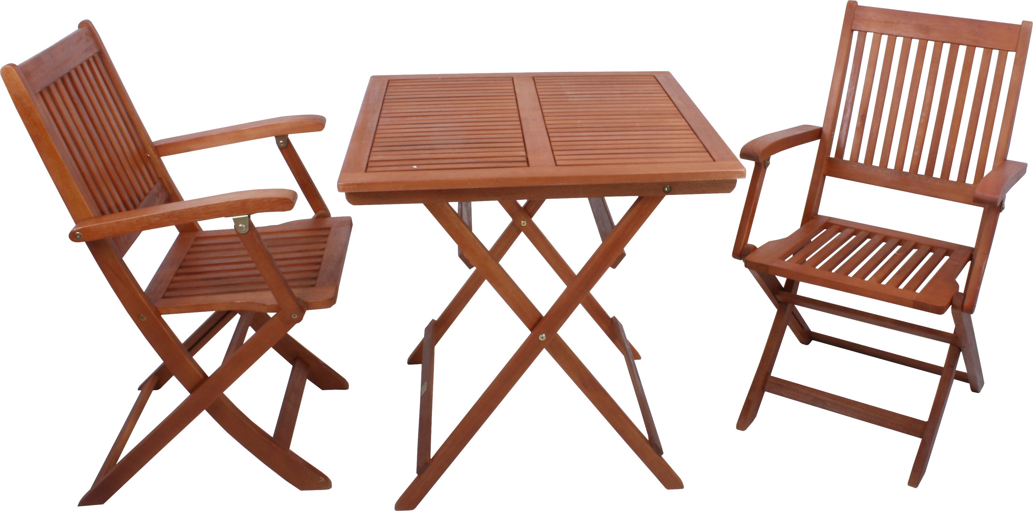 Garden Pleasure Balkonset »SEATTLE«, 2 Стулья (klappbar), Tisch LxB: 70x70 cm, Eukalyptus geölt