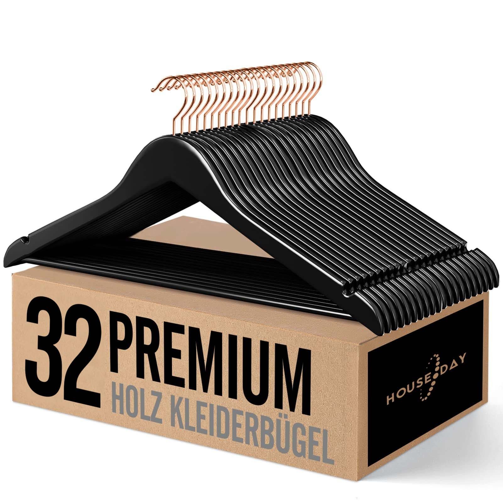 House Day Kleiderbügel Holz für Anzüge, rutschfest, (32-tlg), Kleiderbügel günstig online kaufen