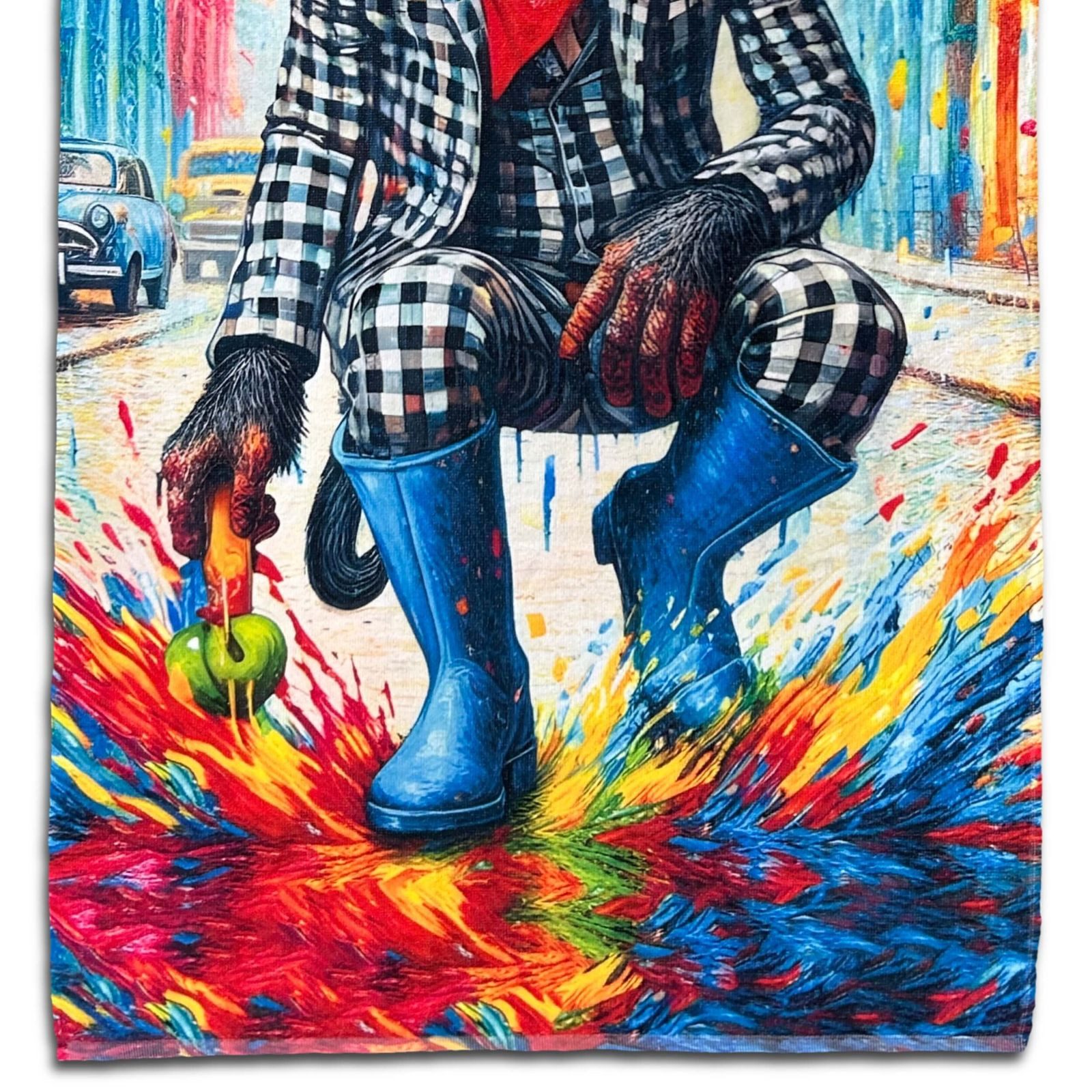 ESPiCO Strandtuch Arte Cuba Monkey, Frottee-Velour (1-St), Schimpanse, Oldtimer, Altstadt Havana