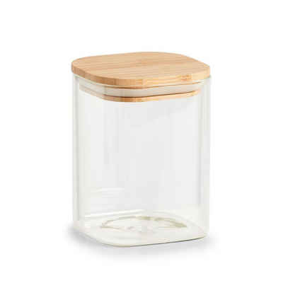 Zeller Present Vorratsglas »Vorratsglas m. Bambusdeckel«, Borosilikat Glas / Silikon / Bambus, eckig, 900 ml, Borosilikat Glas / Silikon / Bambus, transparent, 10 x 10 x 14 cm