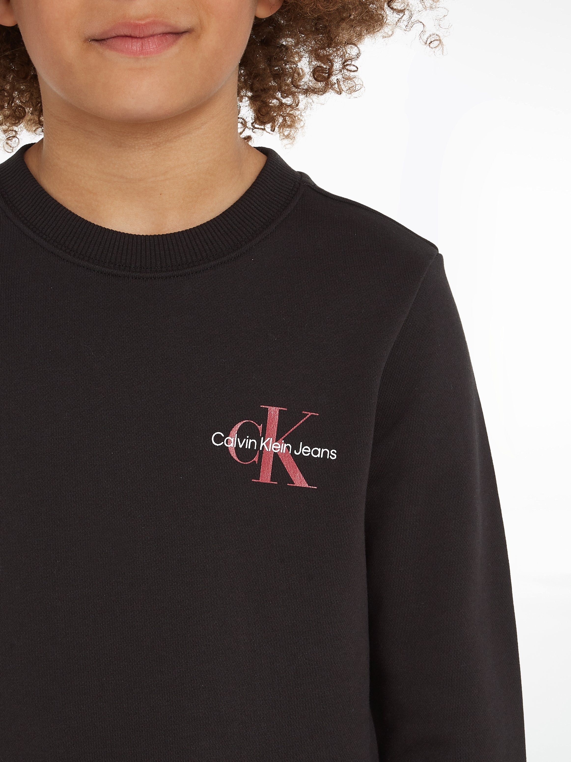 Calvin Klein Jeans Sweatshirt MONOGRAM / SWEATSHIRT Logo CN Colored mit Logodruck Black