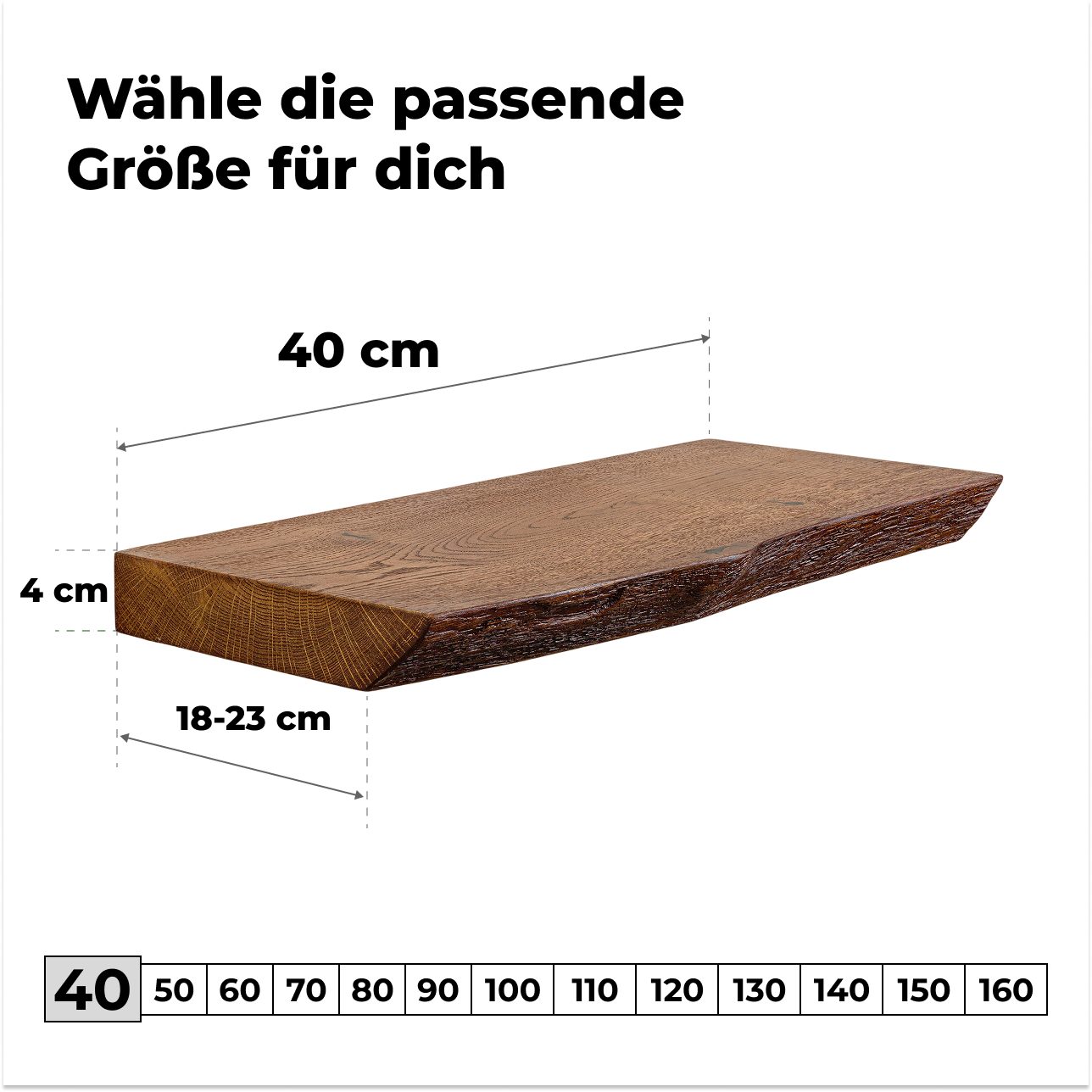 tømmermann Wandregal Schweberegal Holzregal mit Baumkante günstig online kaufen