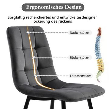 Tongtong Esszimmerstuhl 4er-Set Polsterstuhl Design Stuhl mit Rückenlehne, mehrfarbig (5 St), Flexibel einstellbare Tischbeine