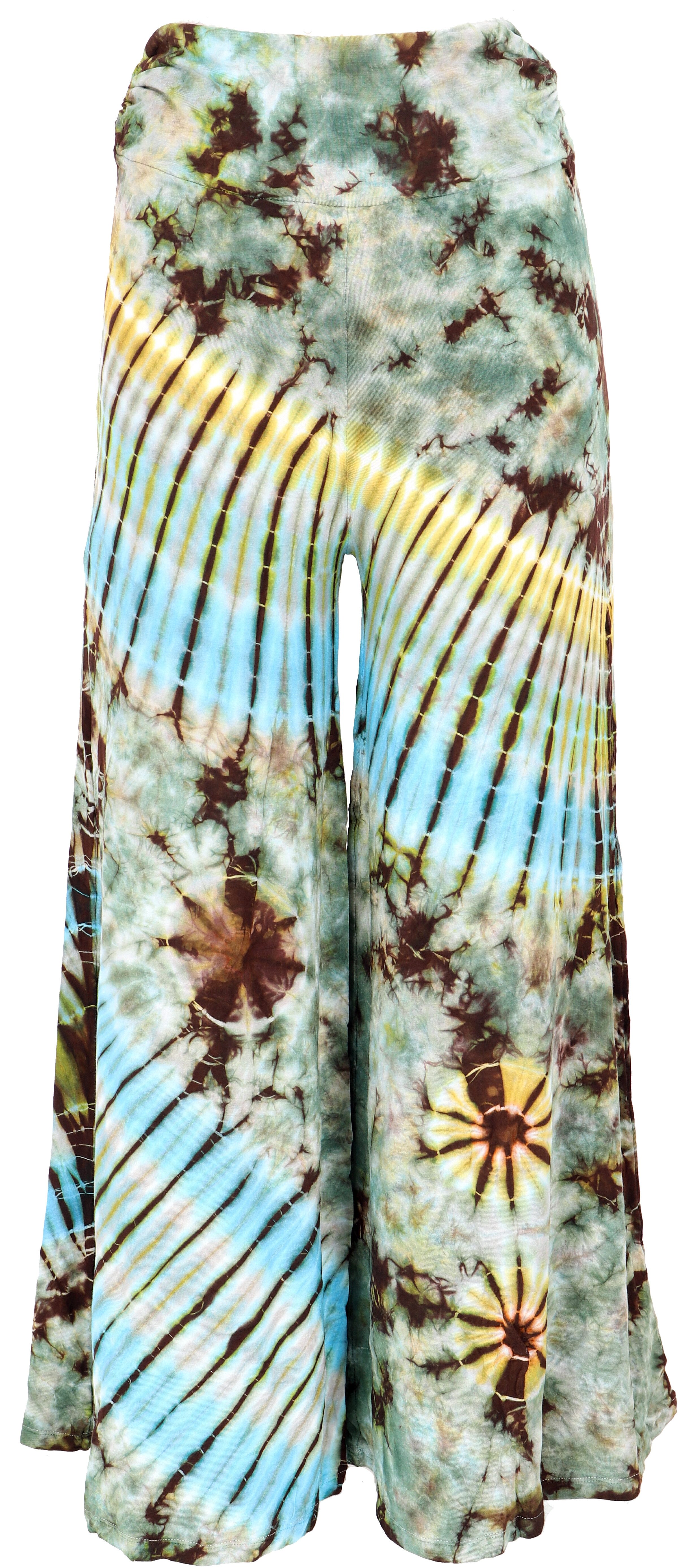 Guru-Shop Hose & Shorts Weite Batikhose, Unikat Boho Schlaghose,.. alternative Bekleidung