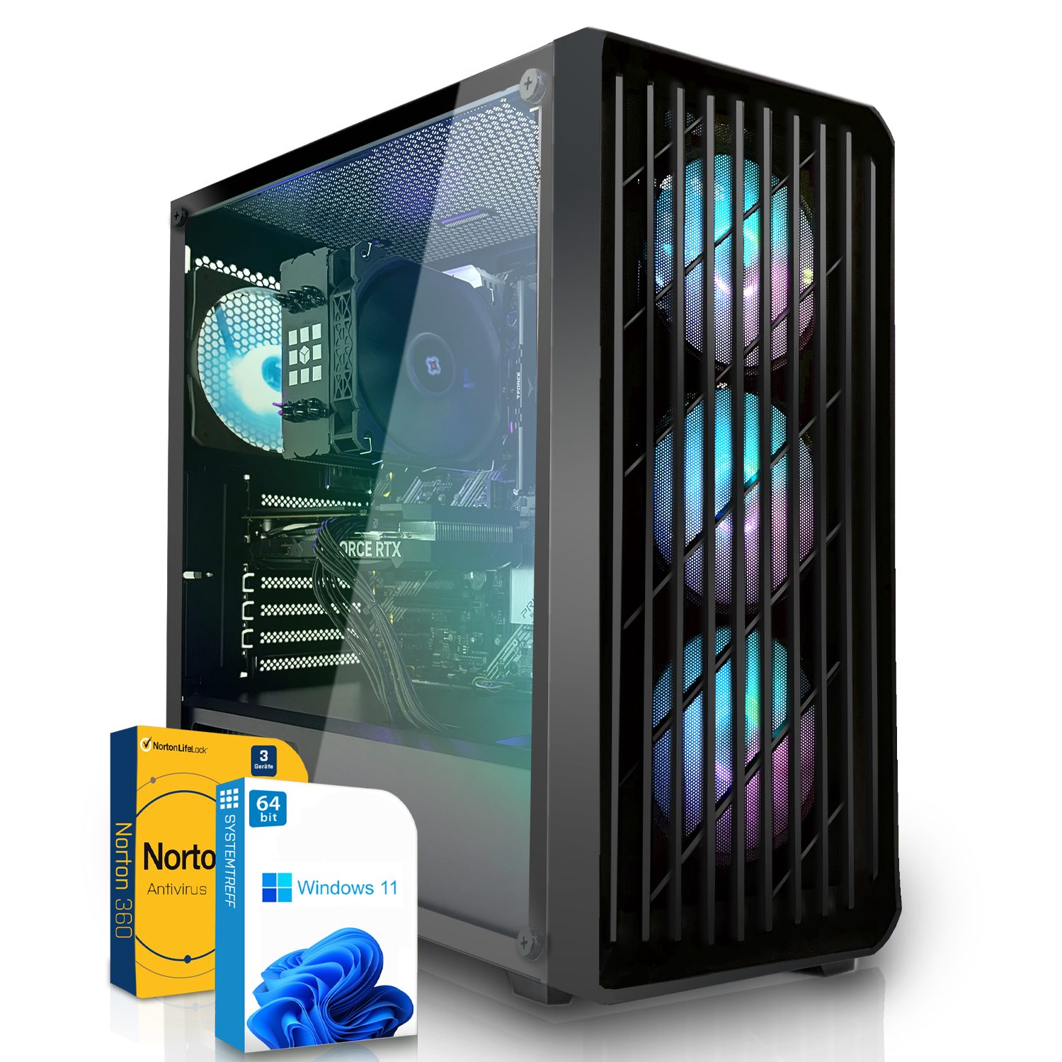 GB i7 1000 Luftkühlung, Windows Gaming-PC GeForce 12700F, SSD, SYSTEMTREFF RAM, 4060 16 (Intel RTX 11, WLAN) Ti, GB Core