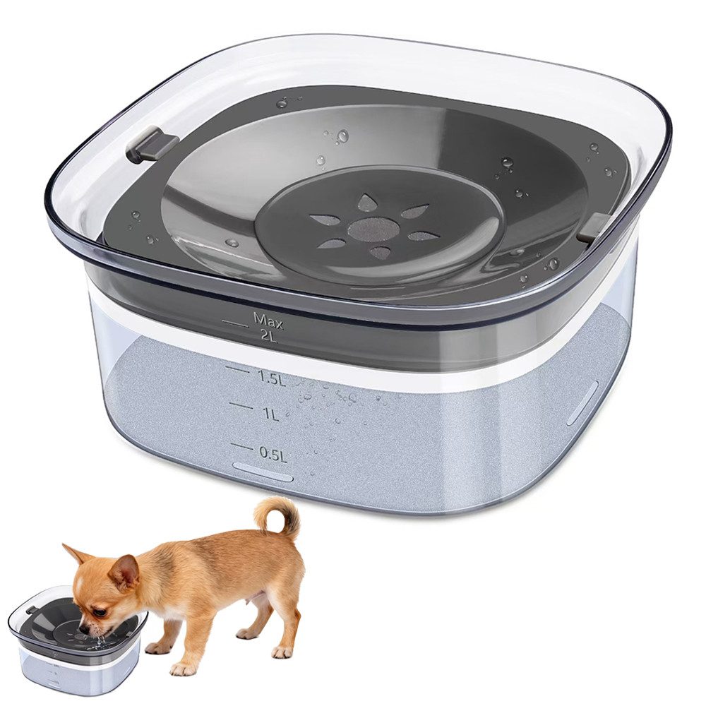 TUWENA Futternapf Wassernapf Hunde ohne Verschütten,2L Trinknapf Hundenapf Auslaufsicher, Anti-Spritz Wasserspend, Tropffreier Trinkwassernapf Langsames Trinken