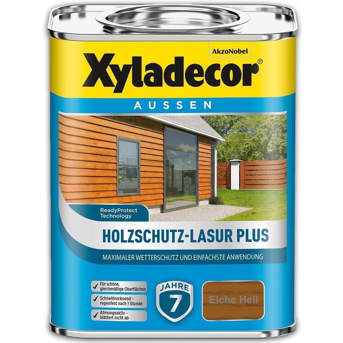 Xyladecor  Holzschutzlasur Holzschutz-Lasur PLUS 4 l Außen Imprägnierung Langzeit Eiche Hell