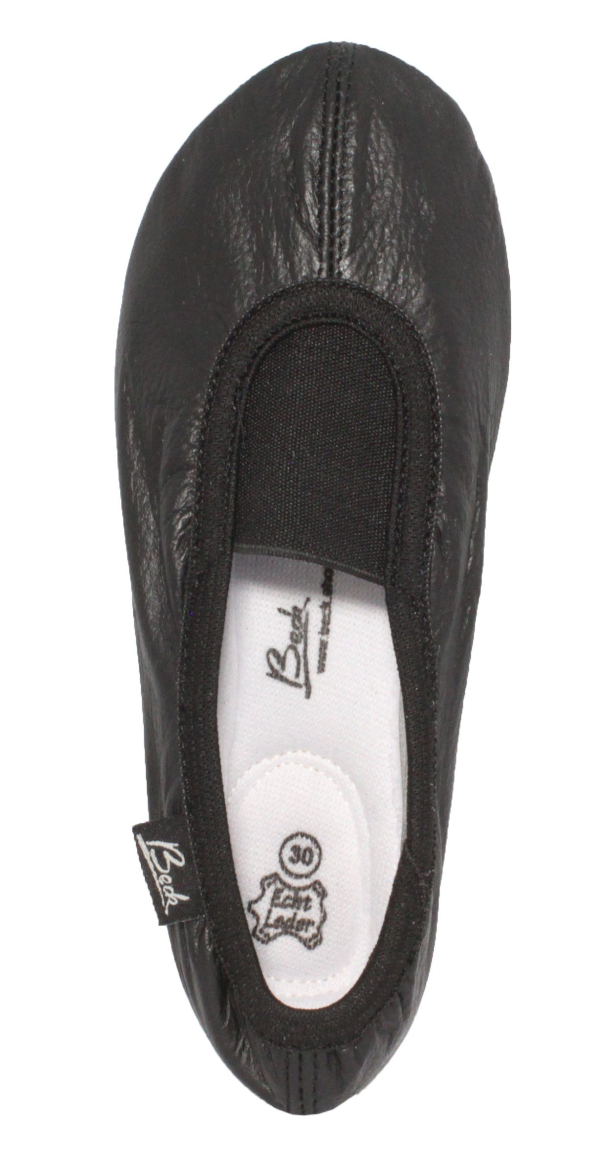 Beck Schläppchen Echt-Leder mit Ledersohle Gymnastikschuh (mit Ristgummi) und Wildledersohle – Bild 2 von 5