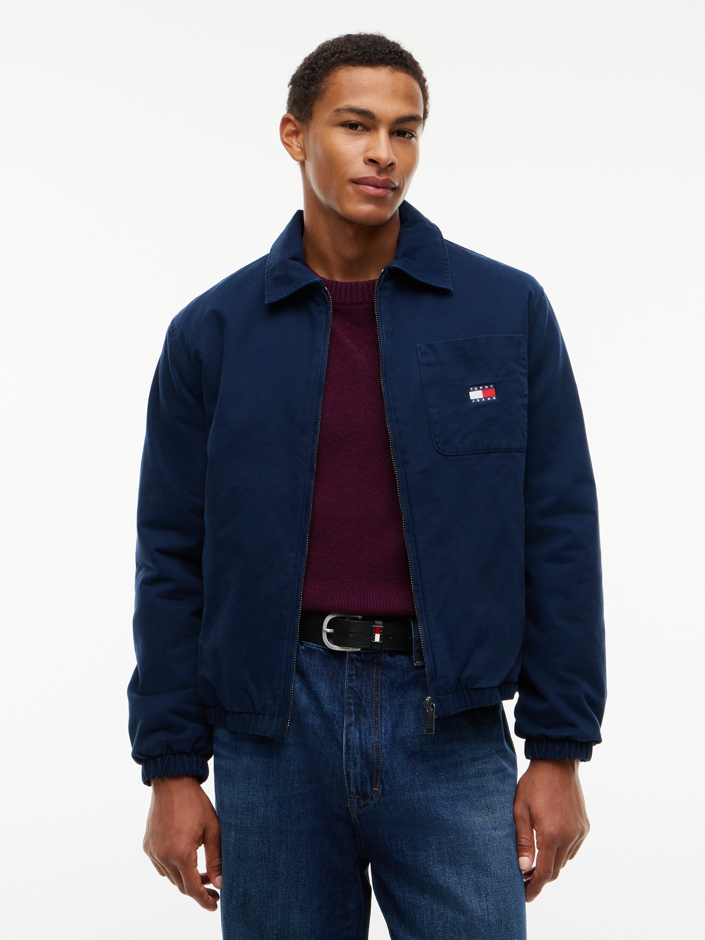 Tommy Jeans Hemdjacke HARRINGTON COTTON JACKET Regular fit mit Hemdkragen