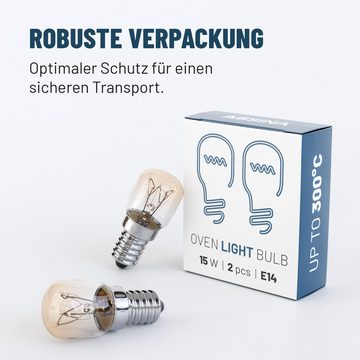 greate. Spezialleuchtmittel Backofenlampe E14 15W - 2er Pack, Backofen, Salzlampe, Mikrowelle, 1 St.