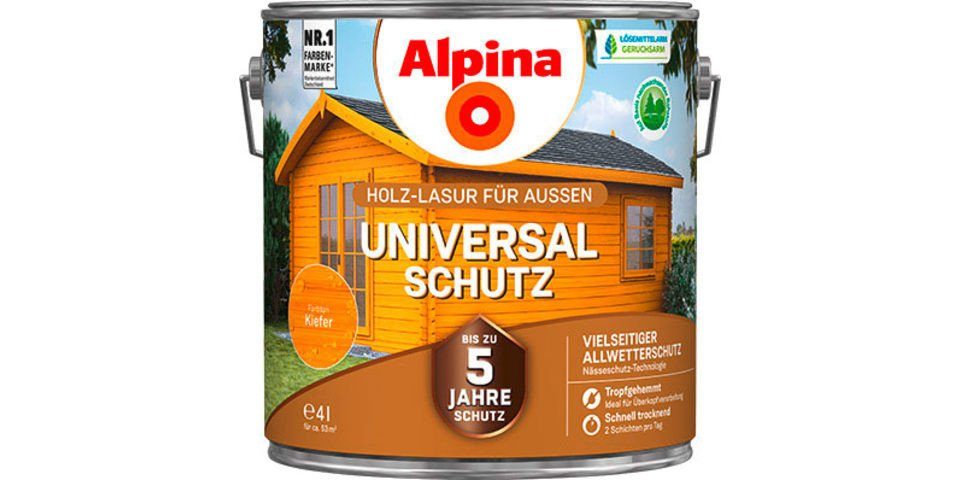 Alpina Lasur Alpina Holzlasur Universal-Schutz4L kiefer