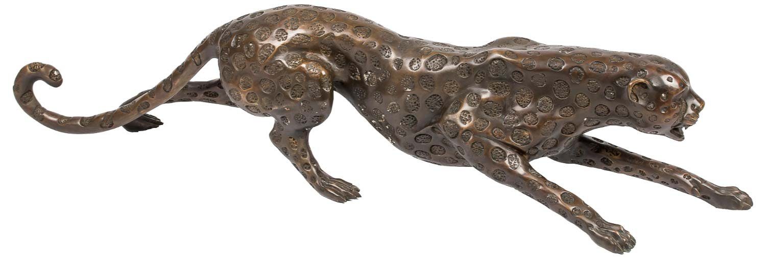 Skulptur Figur Bronze Leopard Bron Bronzeskulptur Aubaho Riesen Panther 114cm Skulptur