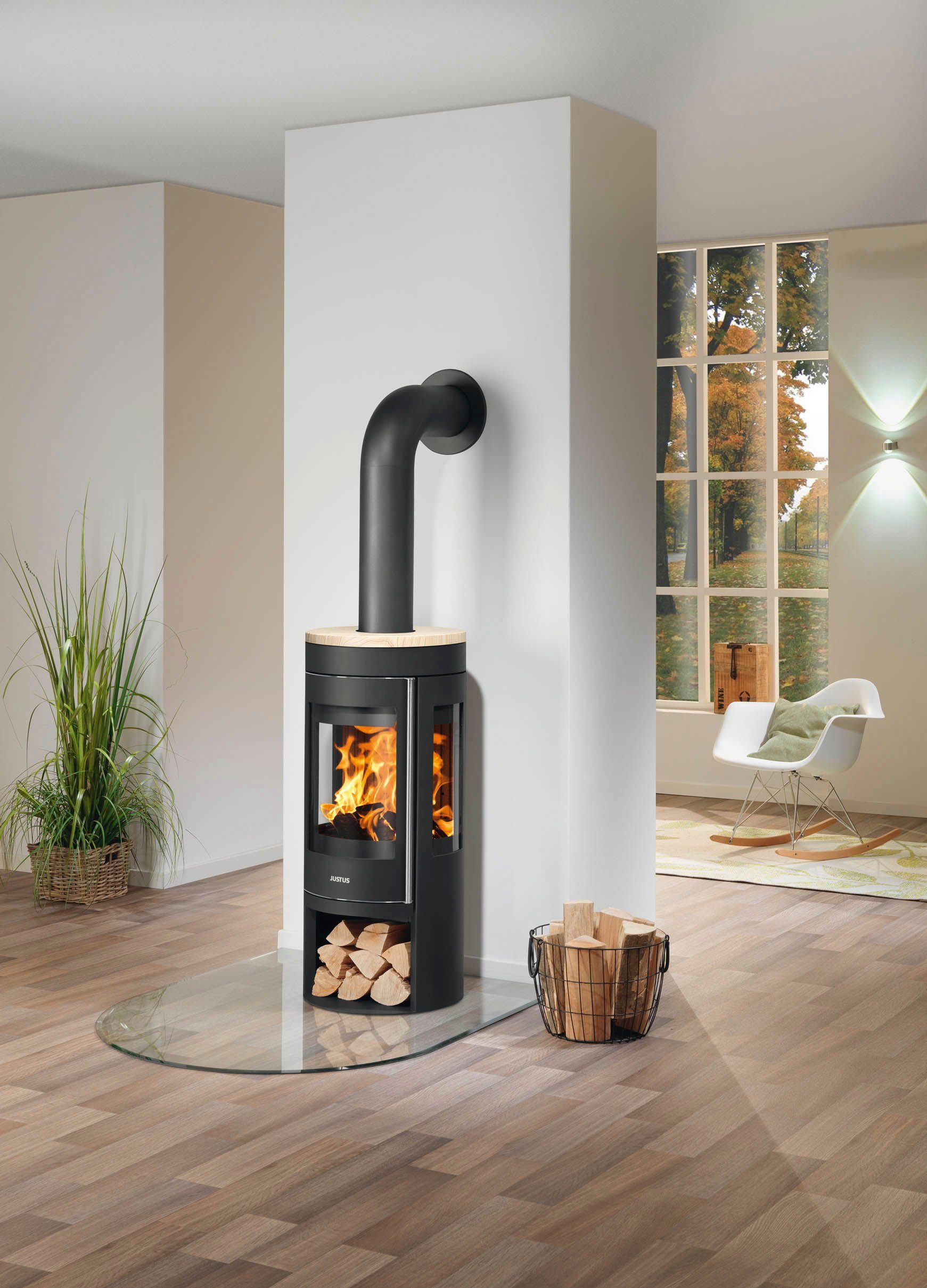 JUSTUS Kaminofen Mino Trios 2.0, 5,5 kW, Zeitbrand, Stahl