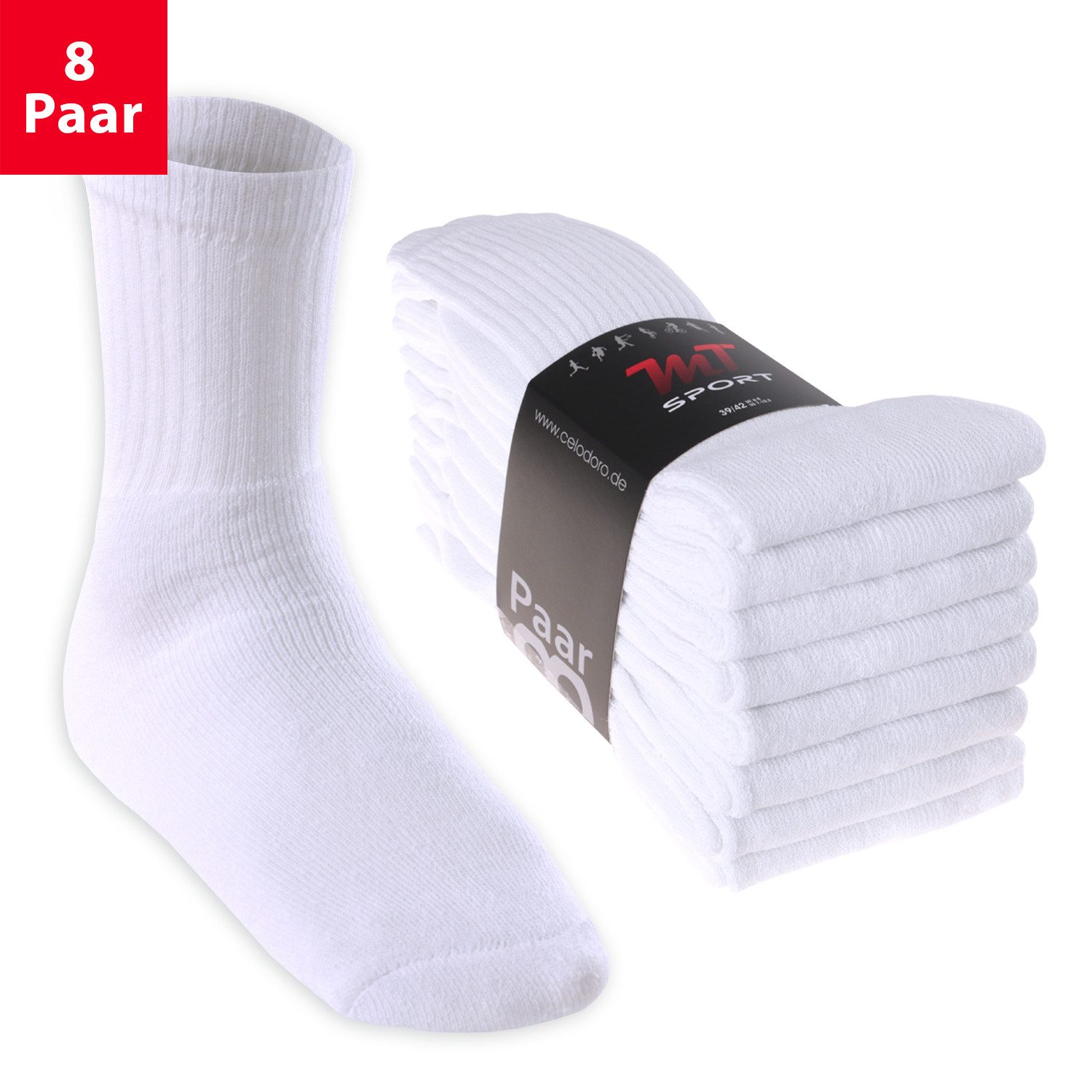 MT Tennissocken 8 Paar, 16 Paar Tennissocken für Damen & Herren