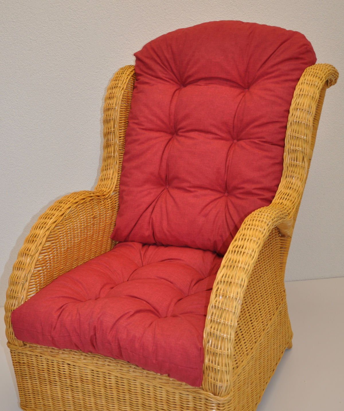 Sesselauflage Ohrensessel Rattan Kissen Rattani rot für / Polster Color Rattansessel,