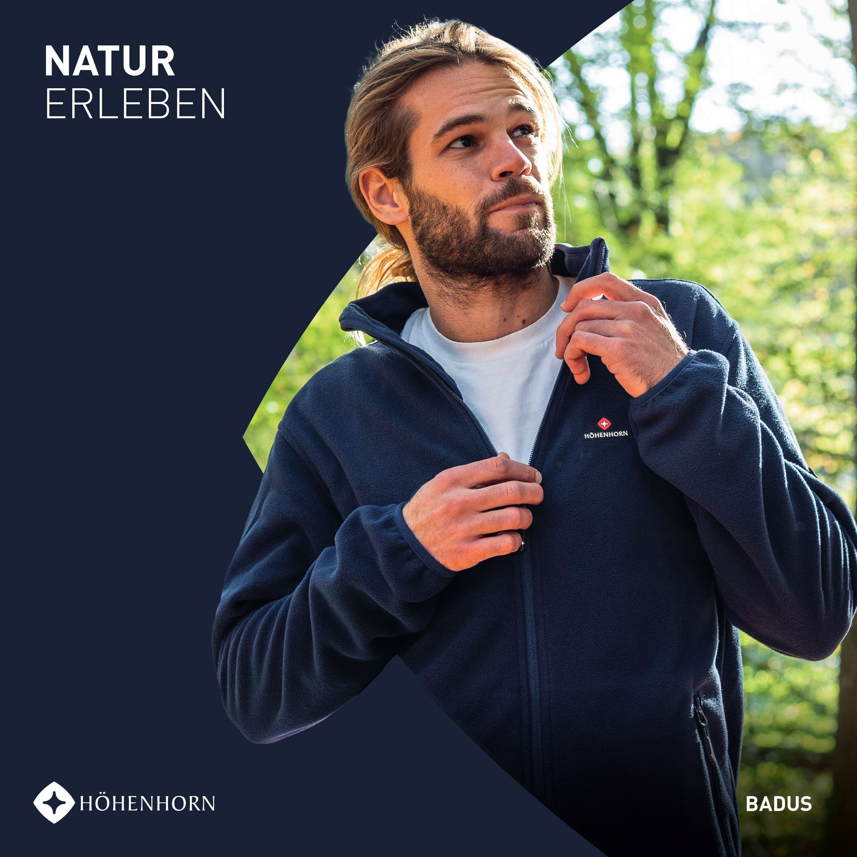 Höhenhorn Fleecejacke Badus Herren Fleece Jacke für Männer Outdoor Freizeit weicher Microfleece, Quick-Grip Paracord Zipper