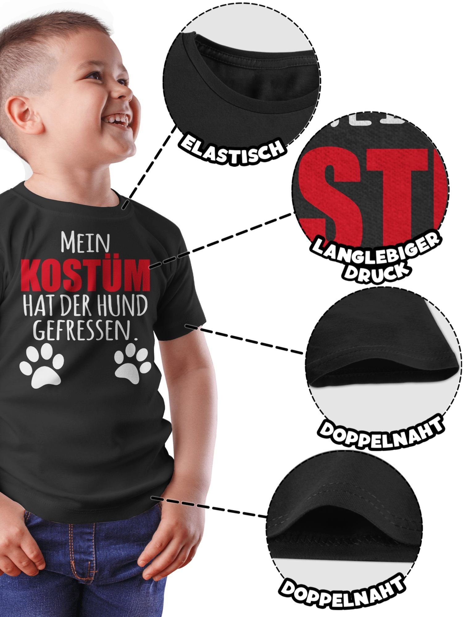 Faschingskostüme der Kostüm Hundekostüm Shirtracer Hund & Dog - T-Shirt Fasching Karneval Mein gefressen Schwarz hat 1