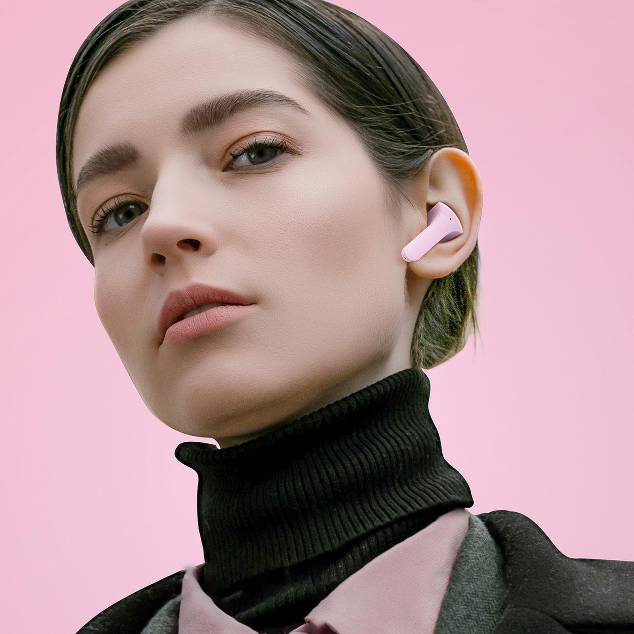 Acefast T6 In-Ear-Kopfhörer Kopfhörer Wireless TWS Lotus Earbuds wireless Pink Headphones Bluetooth In-Ear 5.0