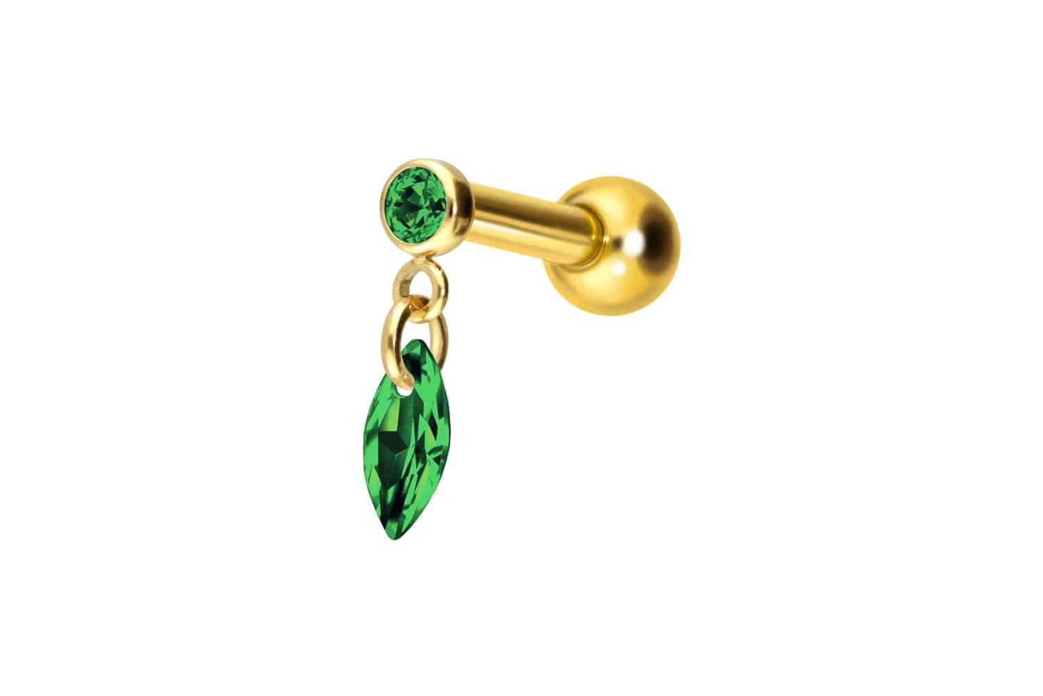 Piercing-Set Titan Ohrpiercing mit Innengewinde KRISTALLOVAL