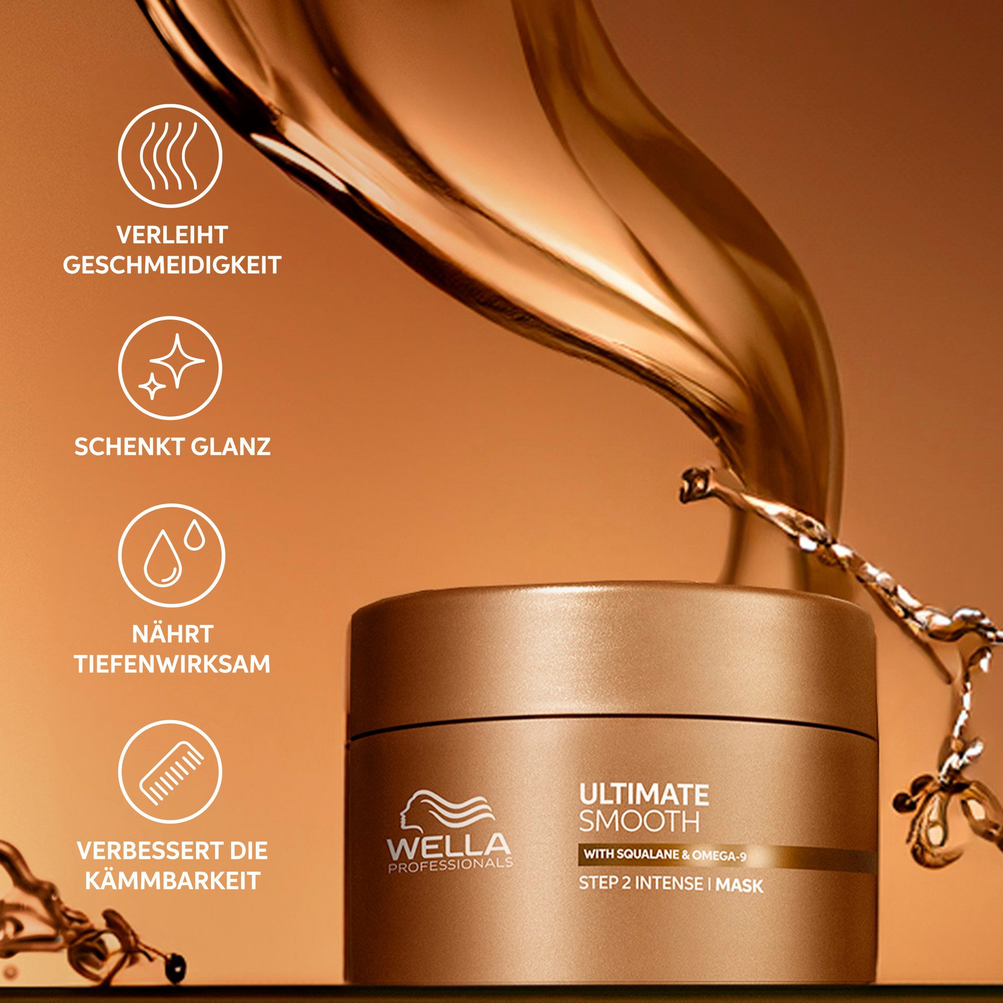 Wella Professionals Haarmaske ULTIMATE SMOOTH MASKE, ultimativer Glanz, sorgt für weiches Haar, pflegend