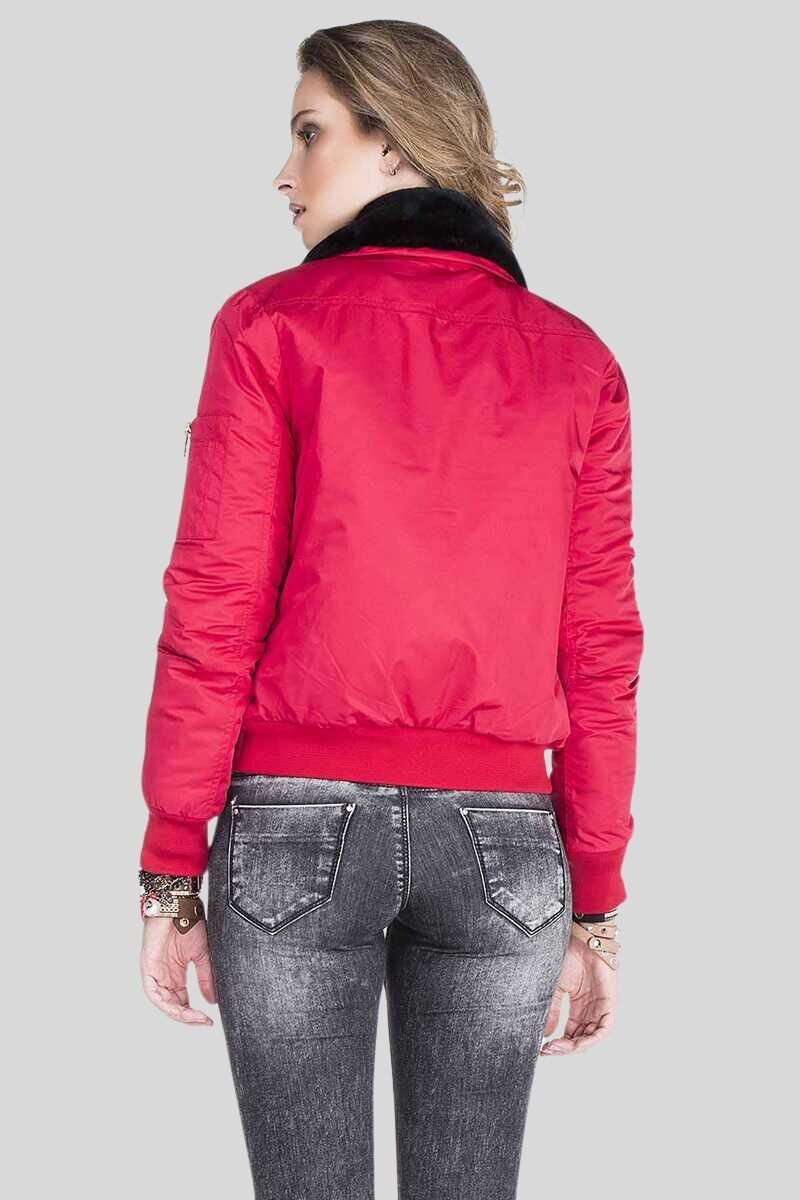 Cipo & Baxx Bomberjacke Jacke mit modischen Kunstfellkragen günstig online kaufen