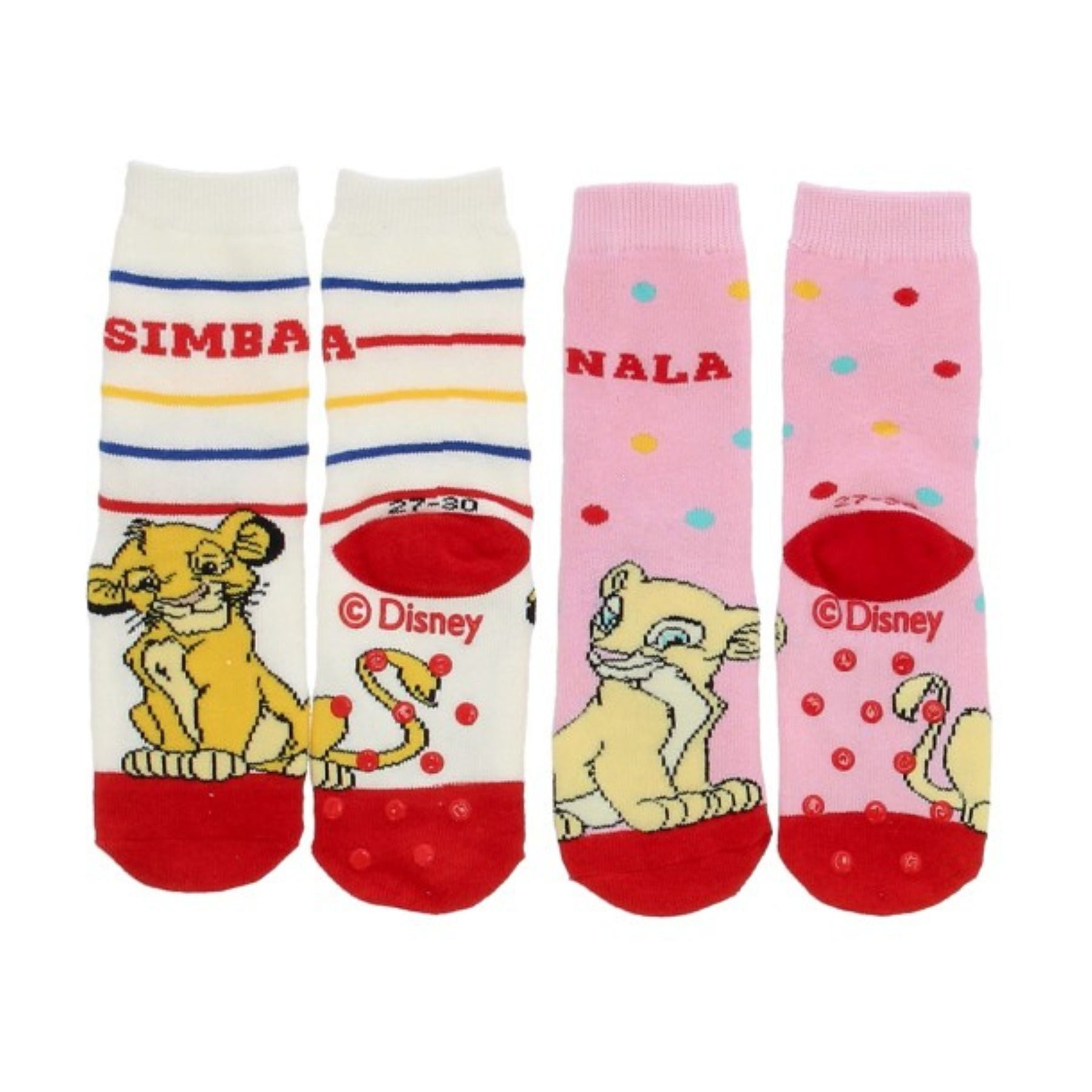 Disney The Lion King Sportsocken 2er Pack Socken Anti Rutsch rosa aus Baumwolle für Kinder