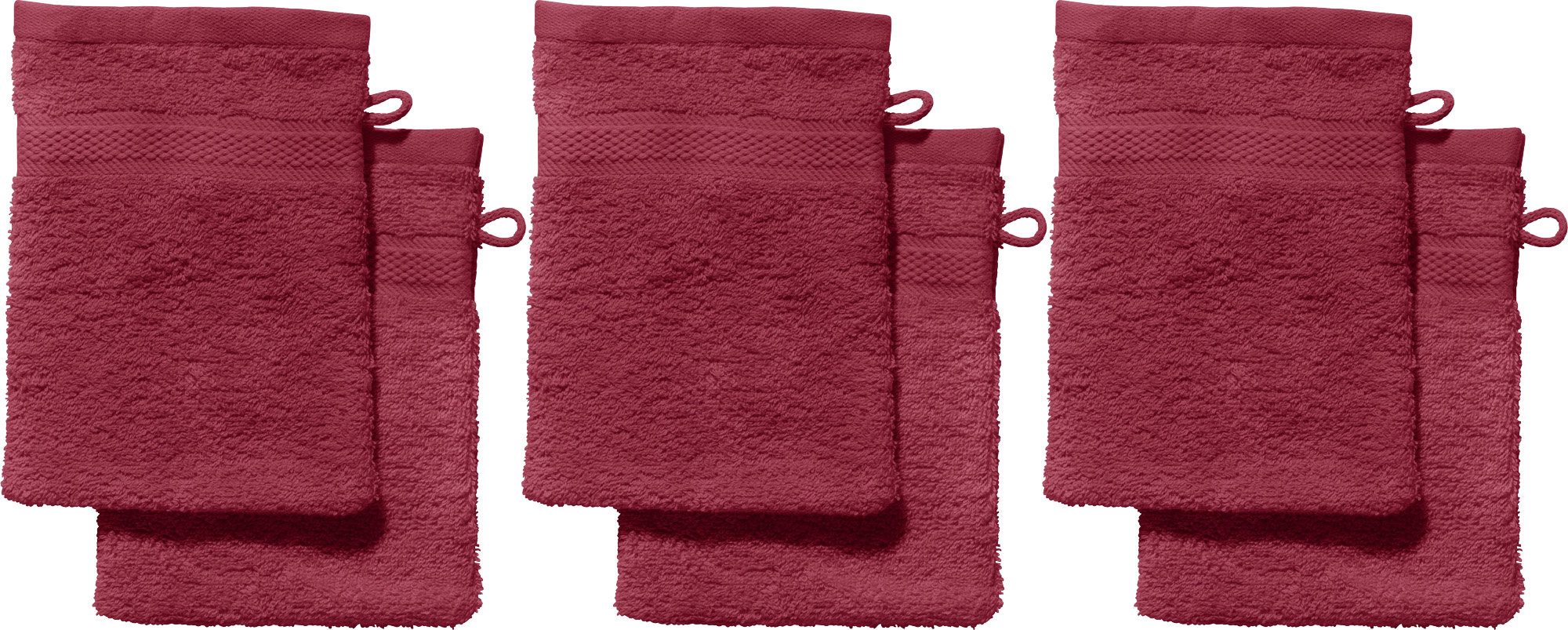 REDBEST Waschhandschuh Waschhandschuh "Chicago" 6er-Pack, Frottier, Walk-Frottier Uni