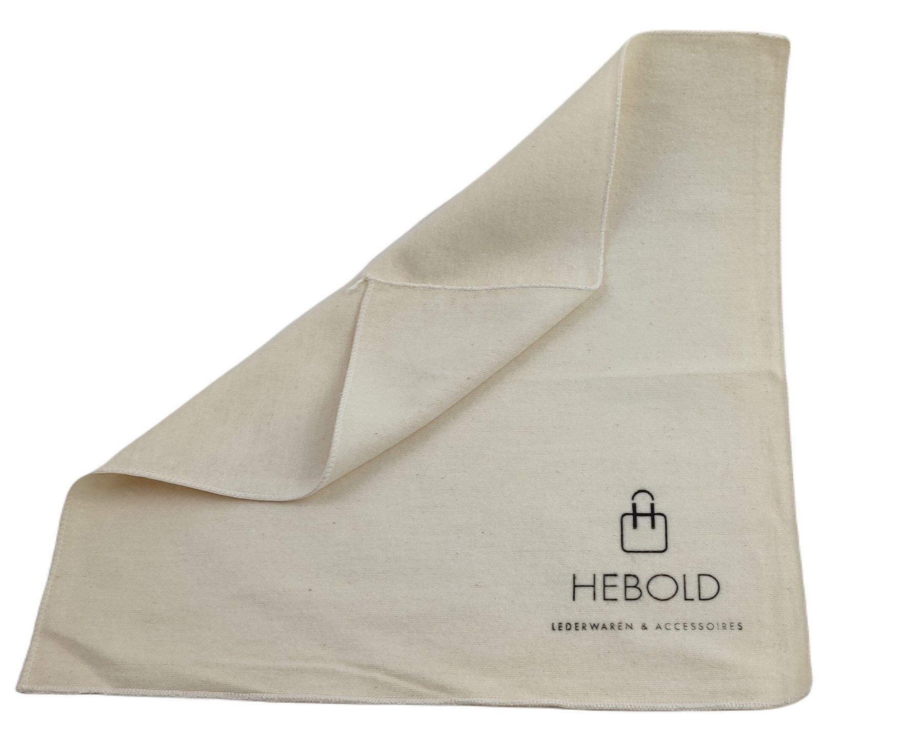 Hebold Schuhputzbürste Poliertuch Natur 100 % Baumwolle für den feinen Glanz, 35 x 40 cm