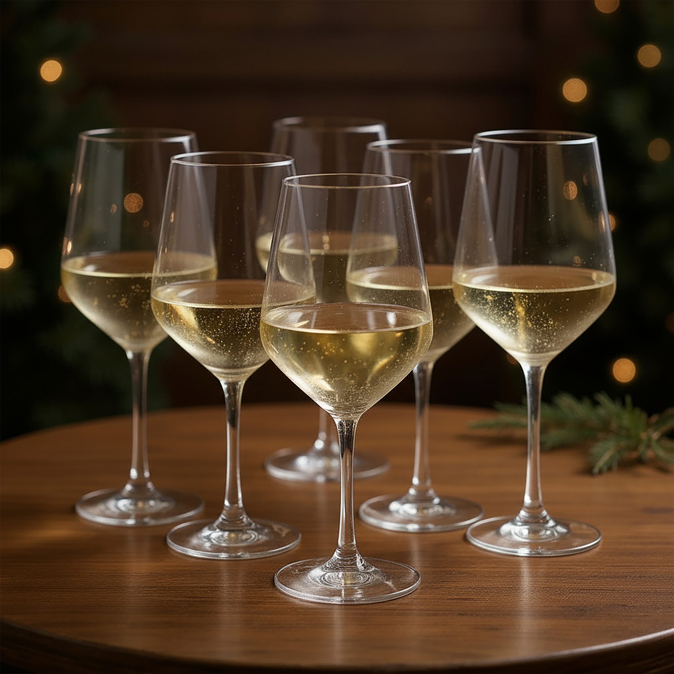 Spetebo Weißweinglas Kristall Glas kratzfest 6er Set, Glas, Spülmaschine geeignet
