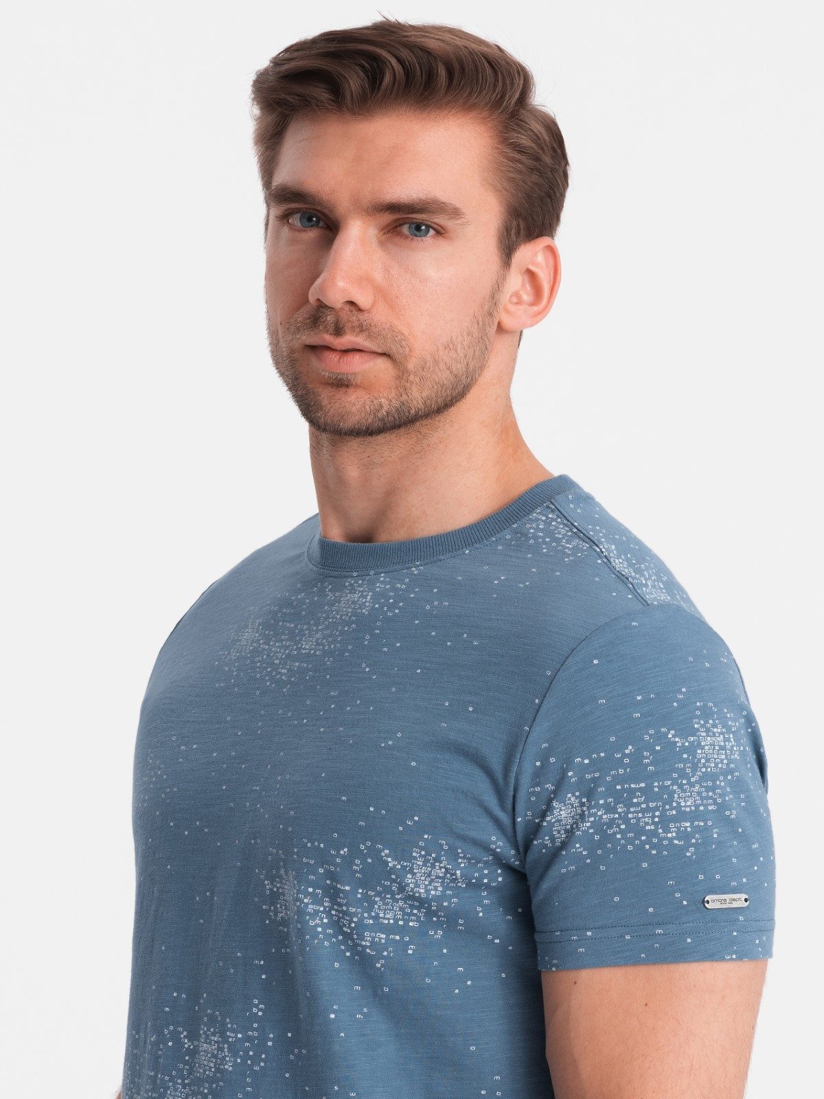 OMBRE Print-Shirt Herren-T-Shirt mit Volldruck und eingestreuten Buchstaben
